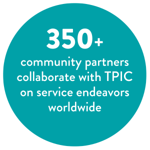 350+ community partners collaborate with TPIC on service endeavors worldwide