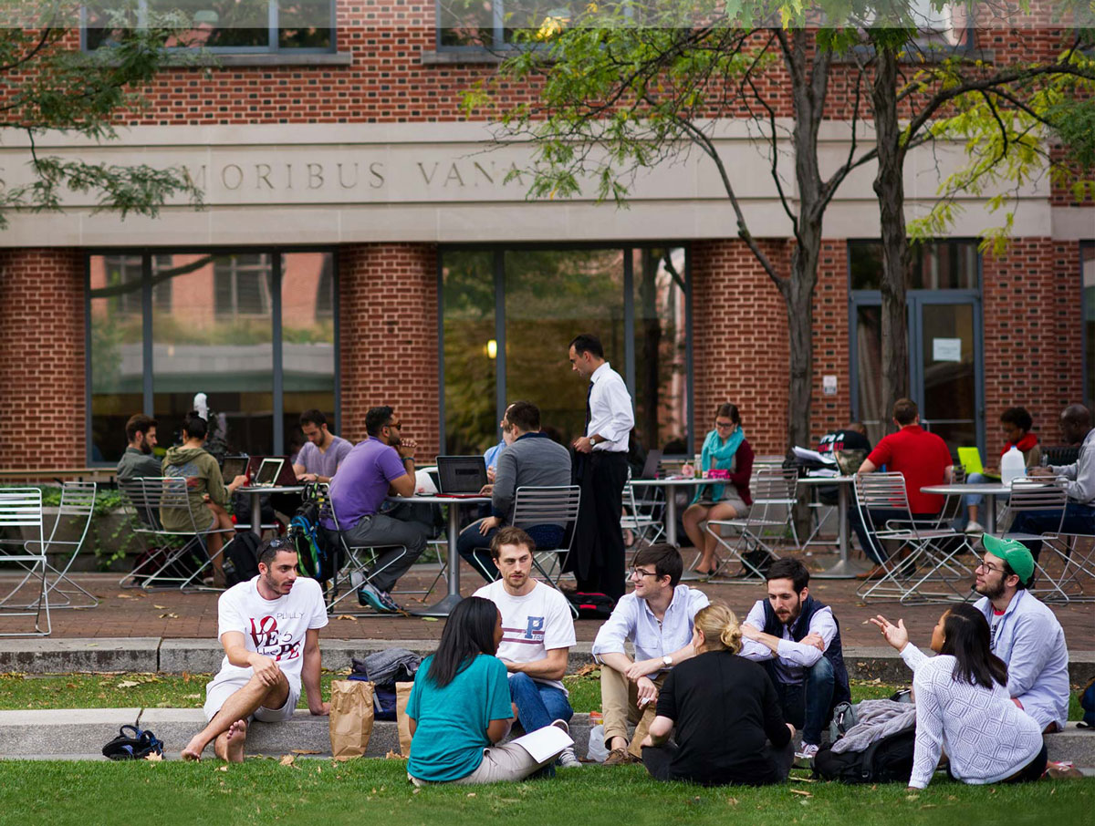 Students sitting on grass