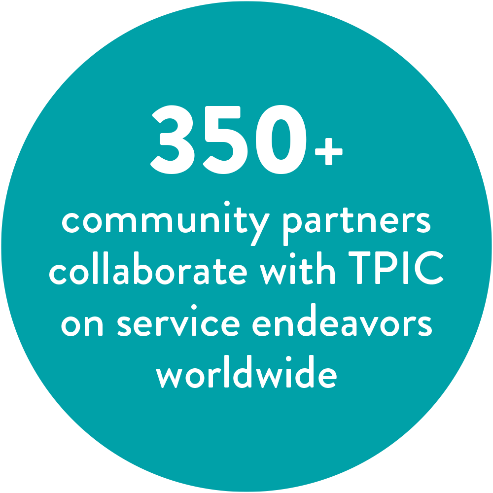 350+ community partners collaborate with TPIC on service endeavors worldwide