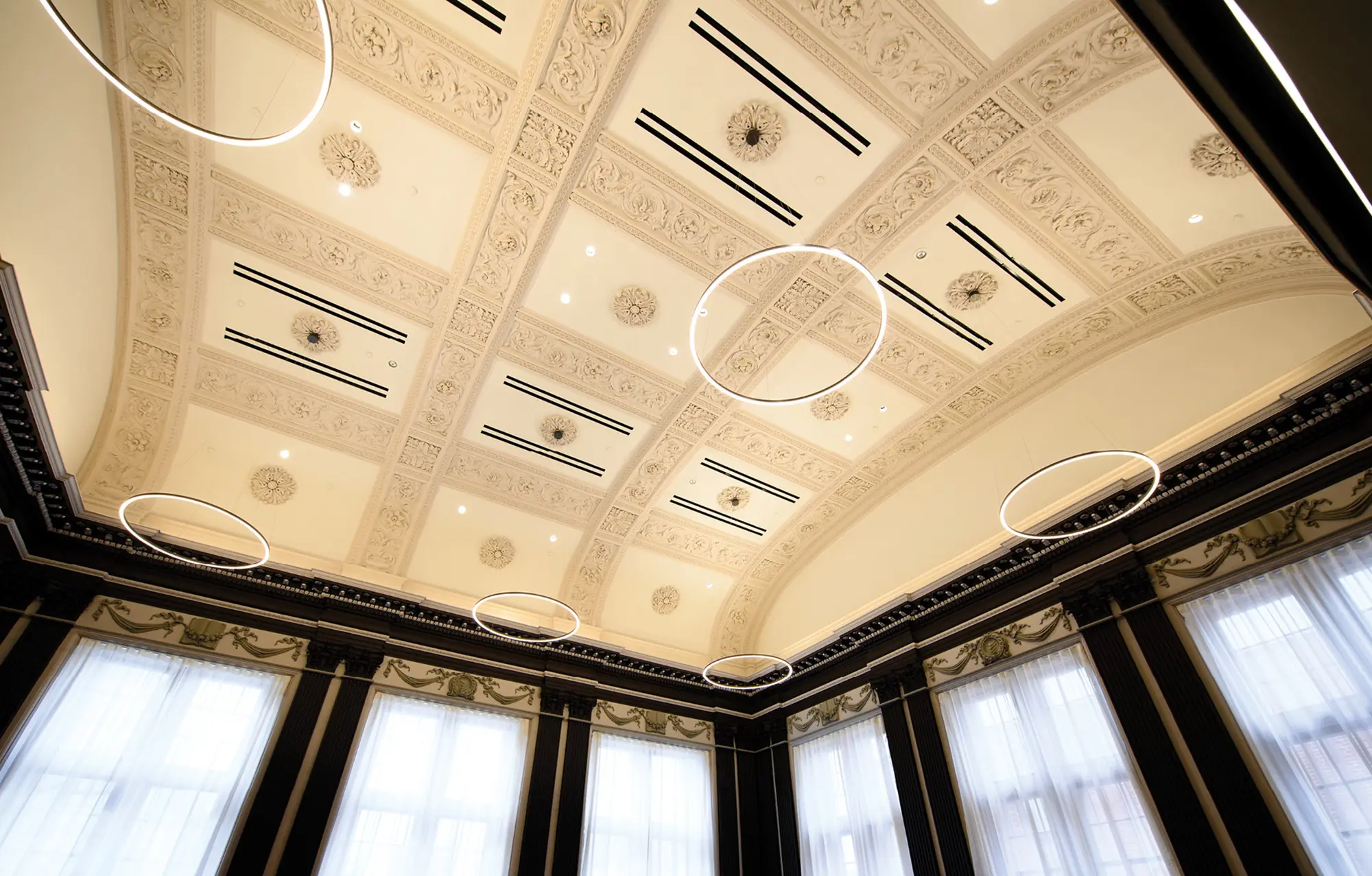 intricate ceiling design of University of Pennsylvania building